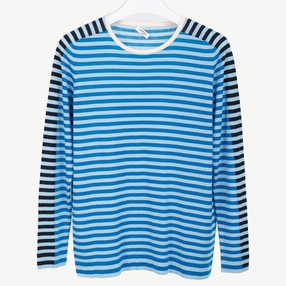 Akris Punto Blue Striped Wool Sweater - Picture 1 of 9